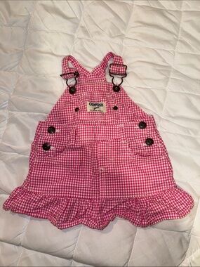 OshKosh B'gosh Pink Gingham Ruffle Overalls